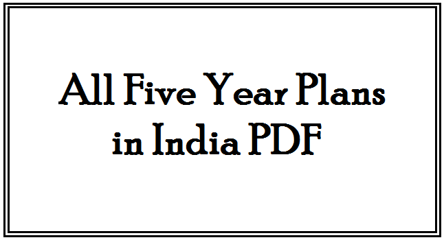 How to Download All Five Year Plans in India in PDF Format?