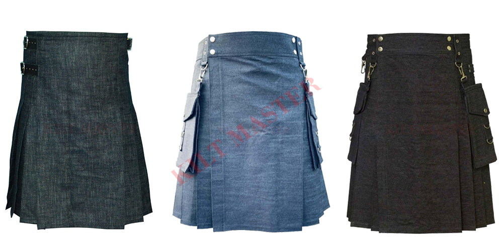 Denim kilts