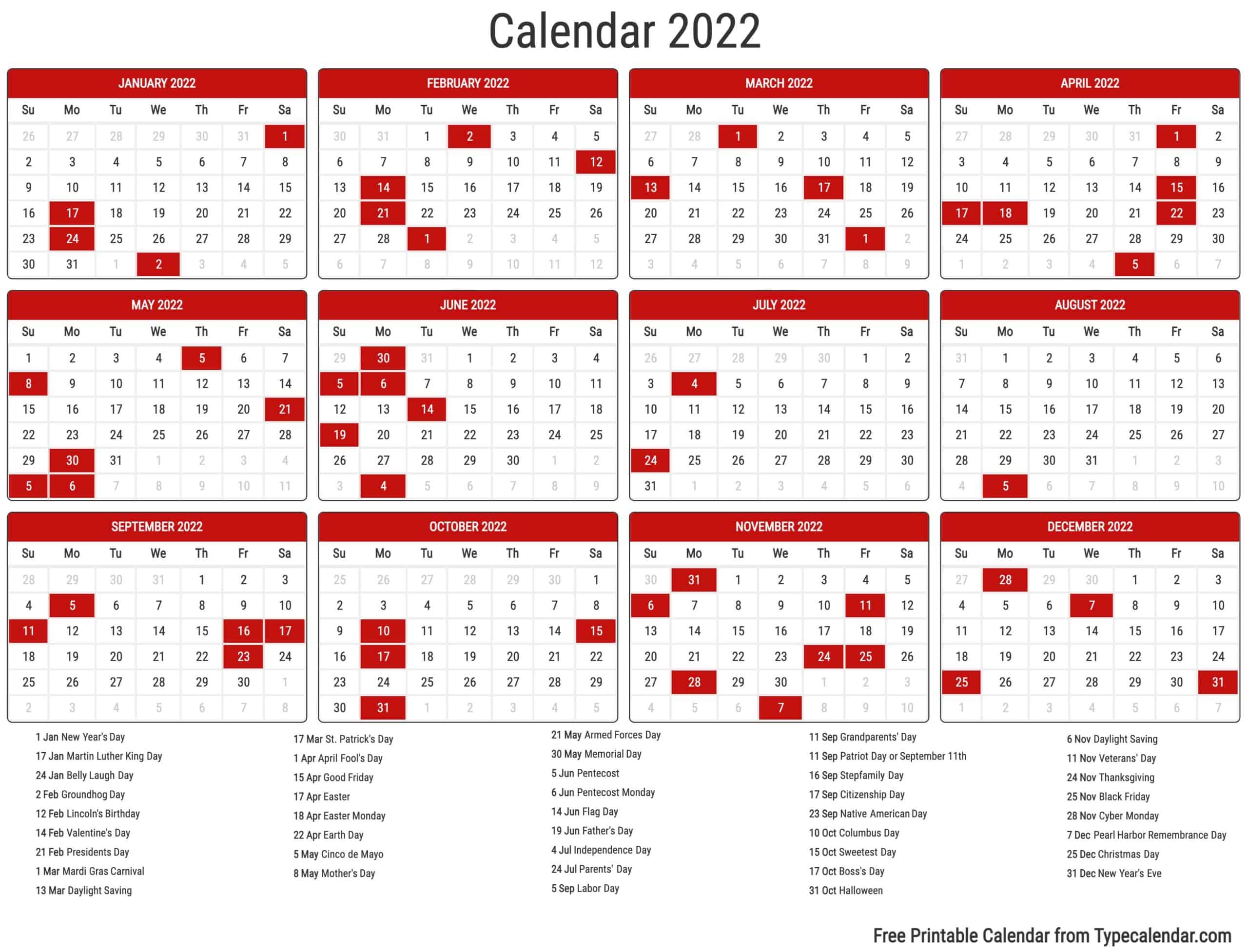 Below is a collection of free February 2022 calendars