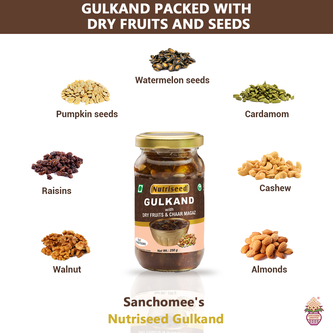 Natural And Organic Gulkand Mixed With Dry Fruits And Seeds: Sanchomee Herboveda