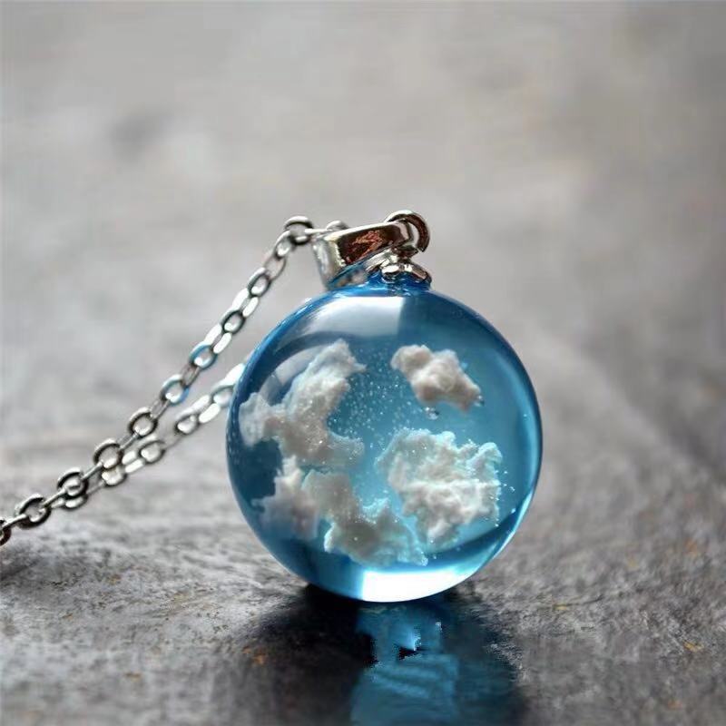 Blue Sky Cloud Resin Necklace – A Wonderful Gift Idea Available