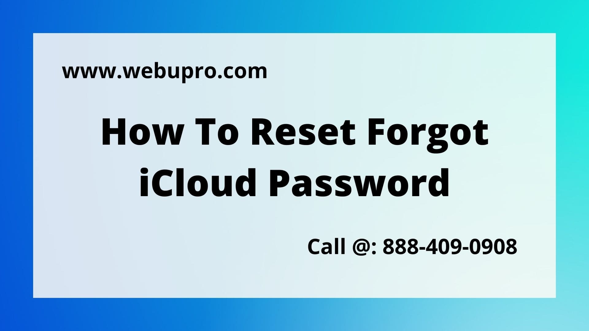 How To Reset Forgot iCloud Password