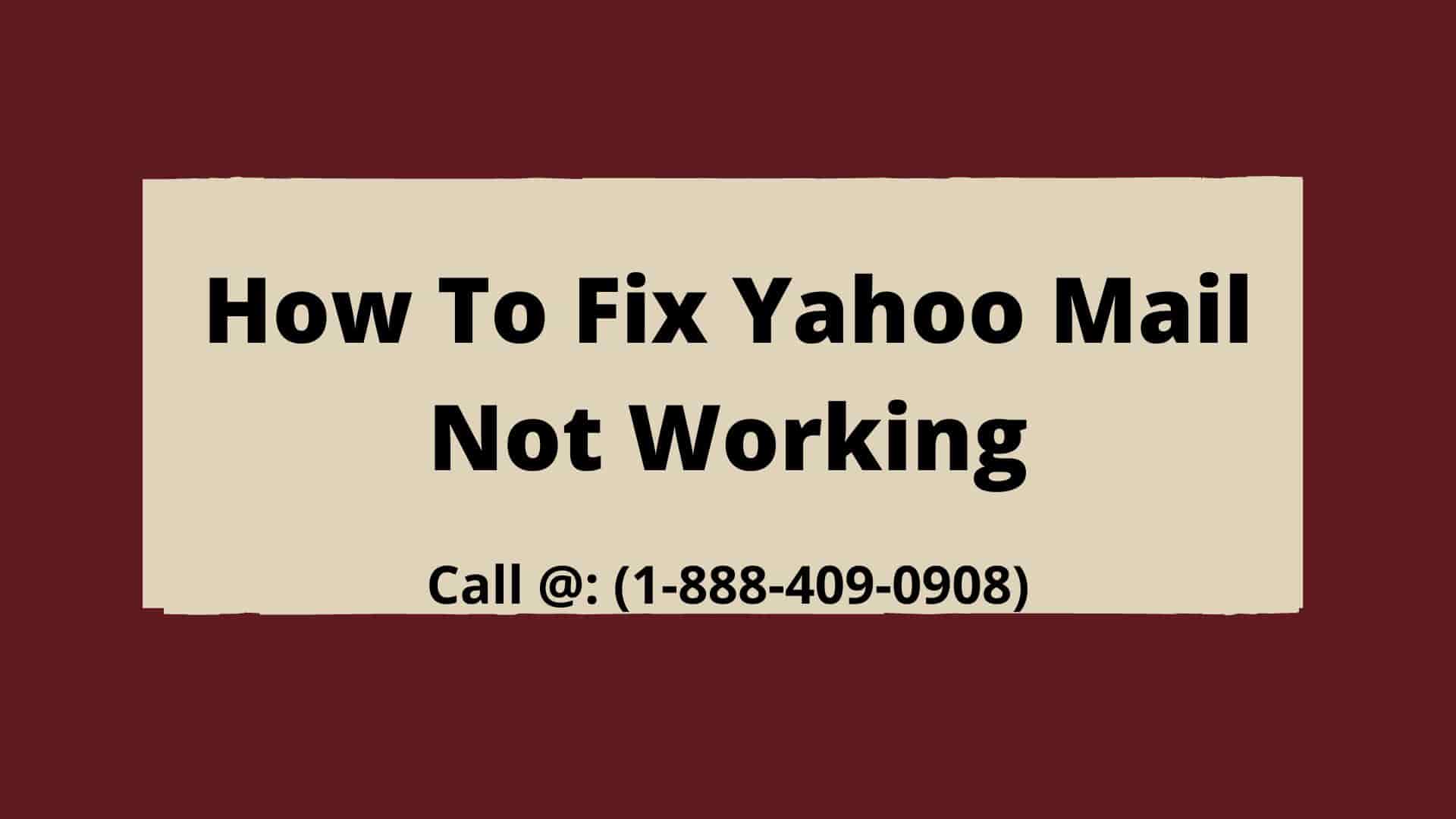 How To Fix Yahoo Mail Not Working