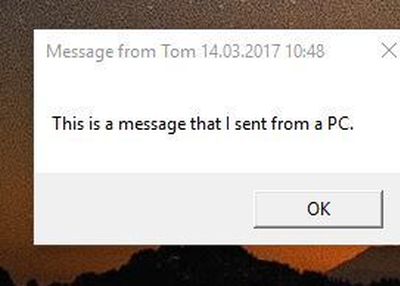 How to: Send message to another computer on network windows 10