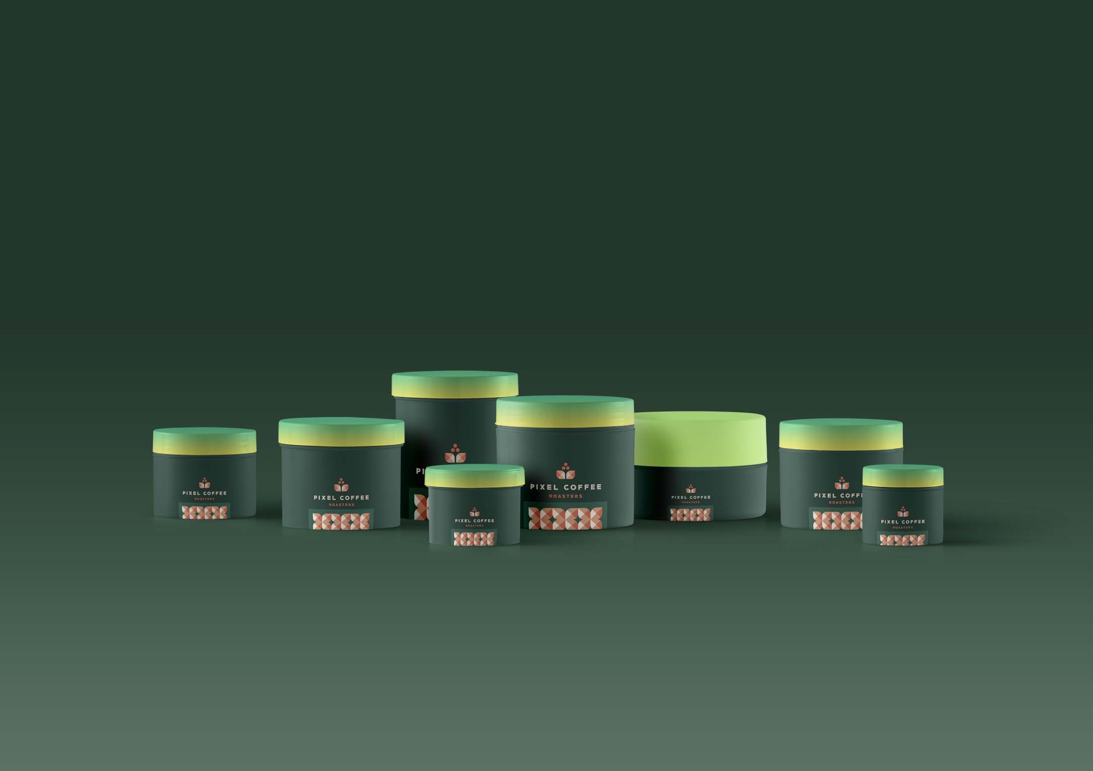 Free Large Jar Collection Mockup