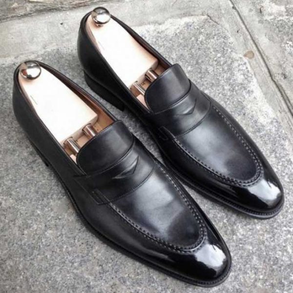 Handmade Men Black Leather Shoes