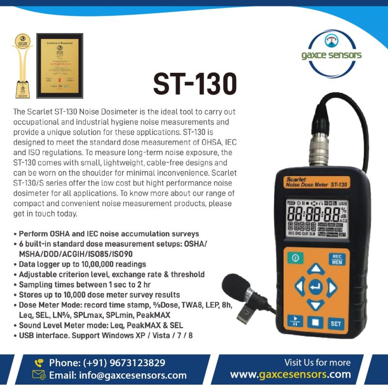 ST-130 Noise Dosimeter - Gaxce Sensors