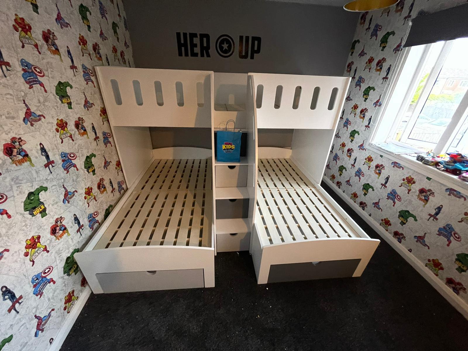 Modular pine bunk beds are an excellent option for a kid's bedroom