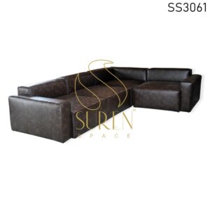 All-Weather Leatherette L Shape Living Room Sofa