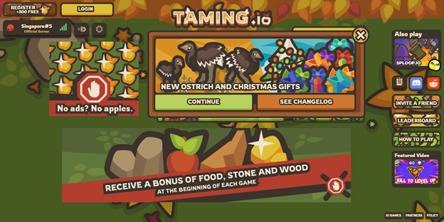 A multiplayer online game called Taming io