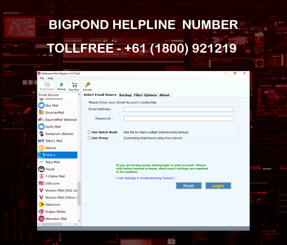Reset Bigpond password without access to email
