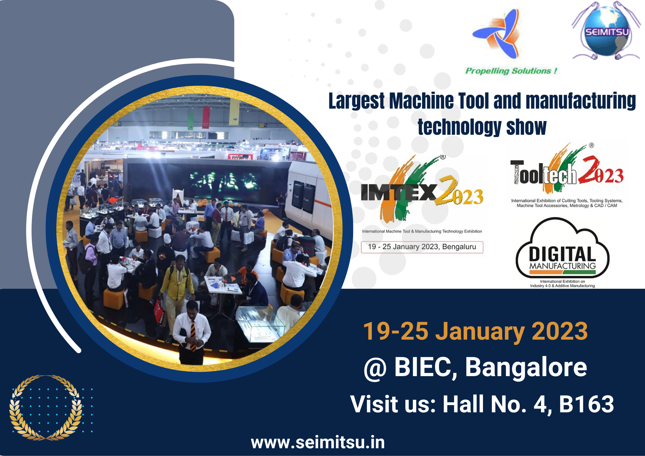 IMTEX 2023 | Largest Machine Tool Exhibition at BIEC, Bangalore | SEIMITSU Factory Automation Pvt. Ltd. 