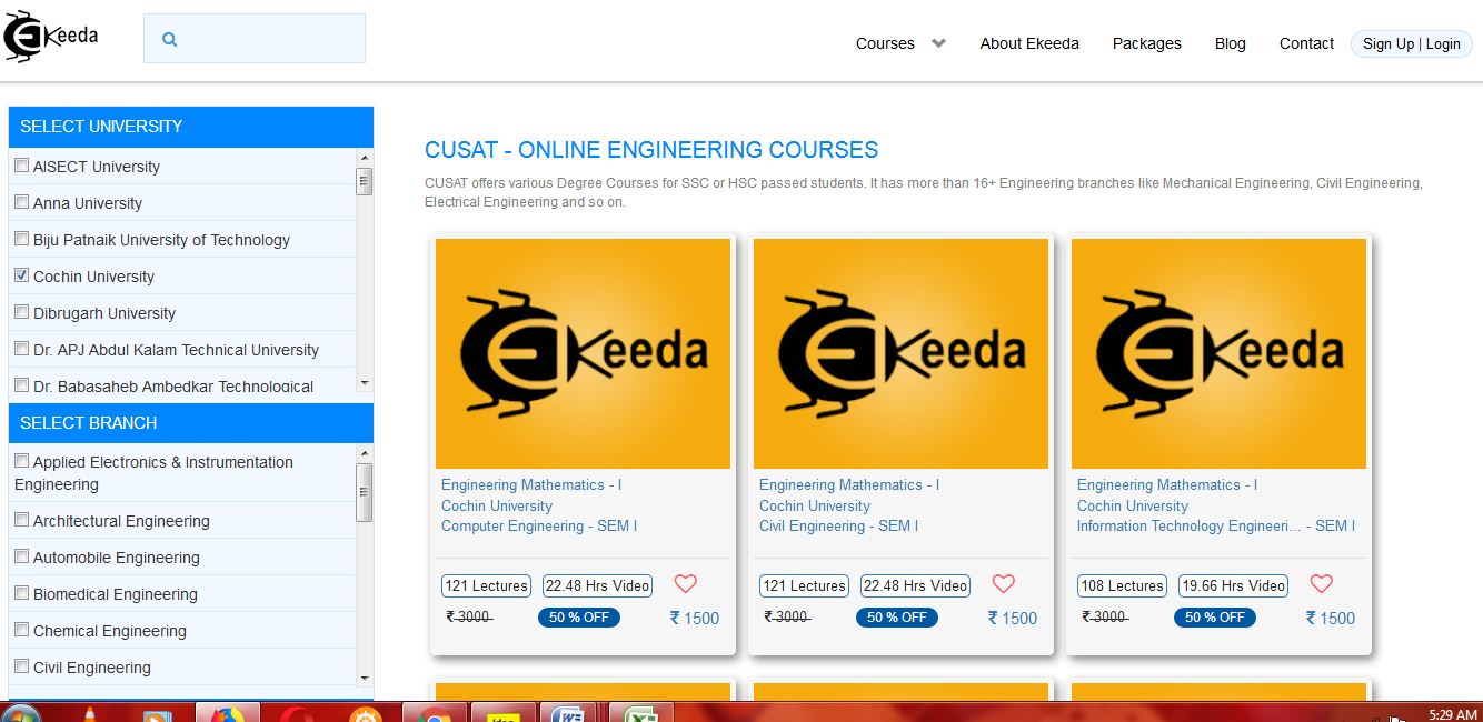 Cochin University Of Science And Technology (CUSAT) Engineering Courses at EKEEDA