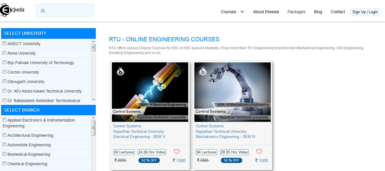 RTU Online Engineering Courses,Videos and Tutorials at EKEEDA