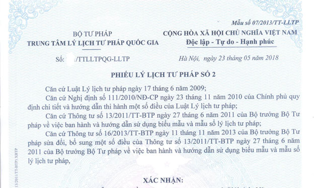 Dich vu lam phieu ly lich tu phap so 1 va so 2 gap