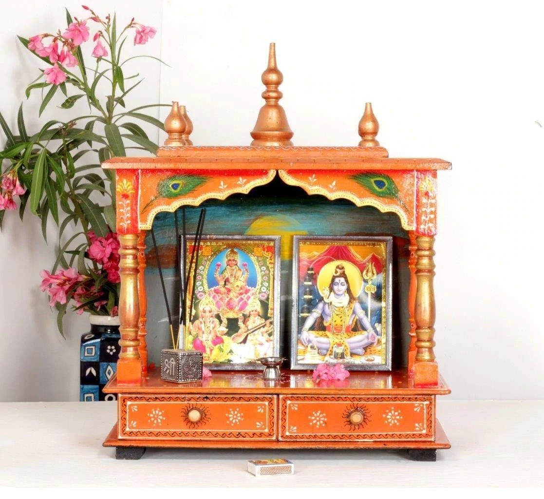 Mandir, Mandir For Home, Wooden Temple For Home, Pooja Mandir! | Furniture Online