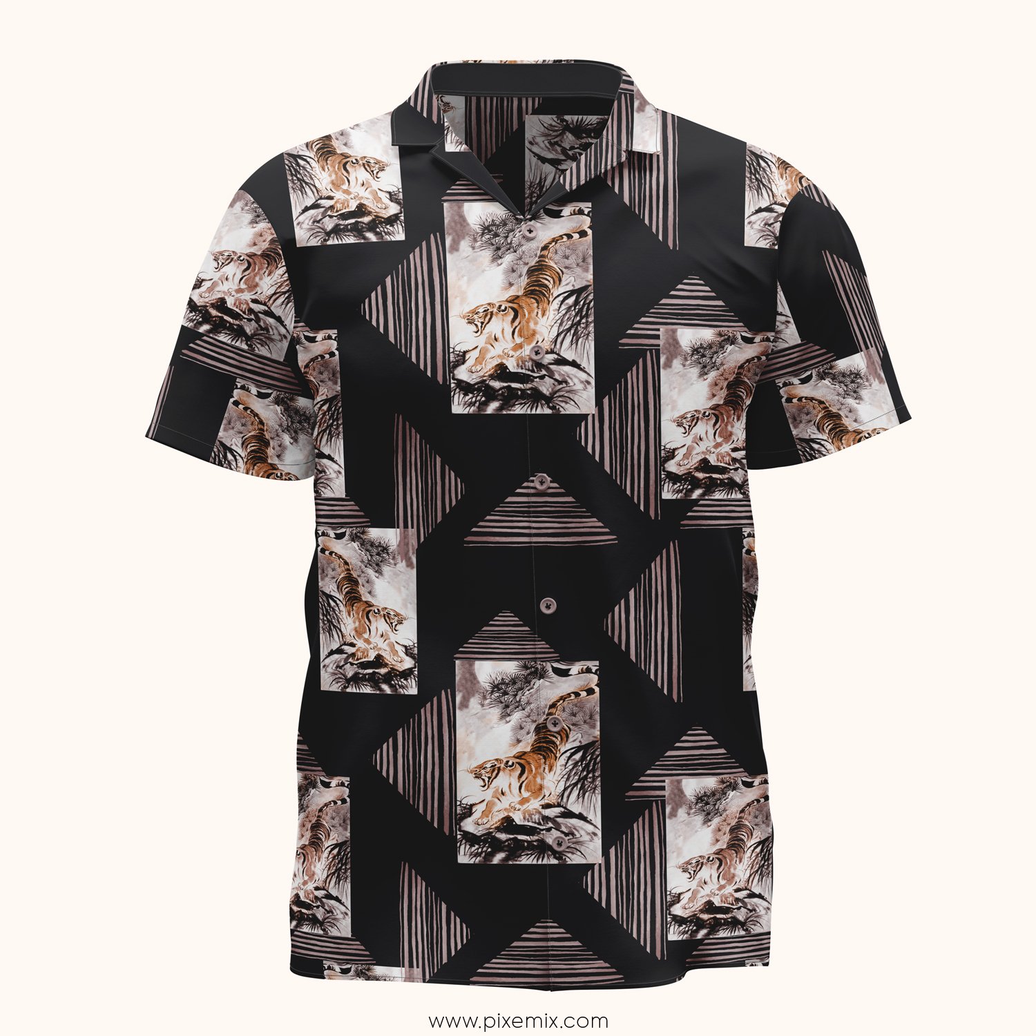 Abstract tiger art and stripe product graphic
