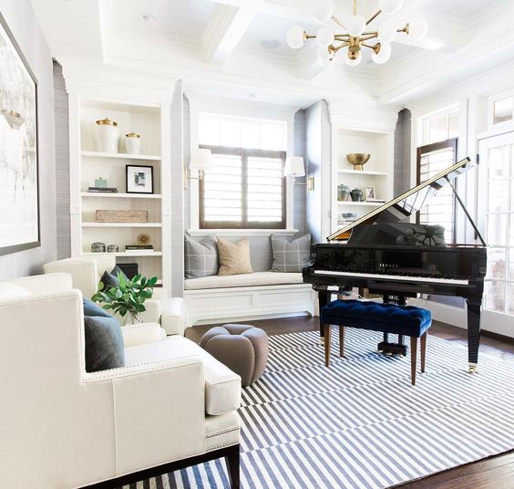 Trang trí nội thất phòng khách với đàn Grand piano (Phần 1)