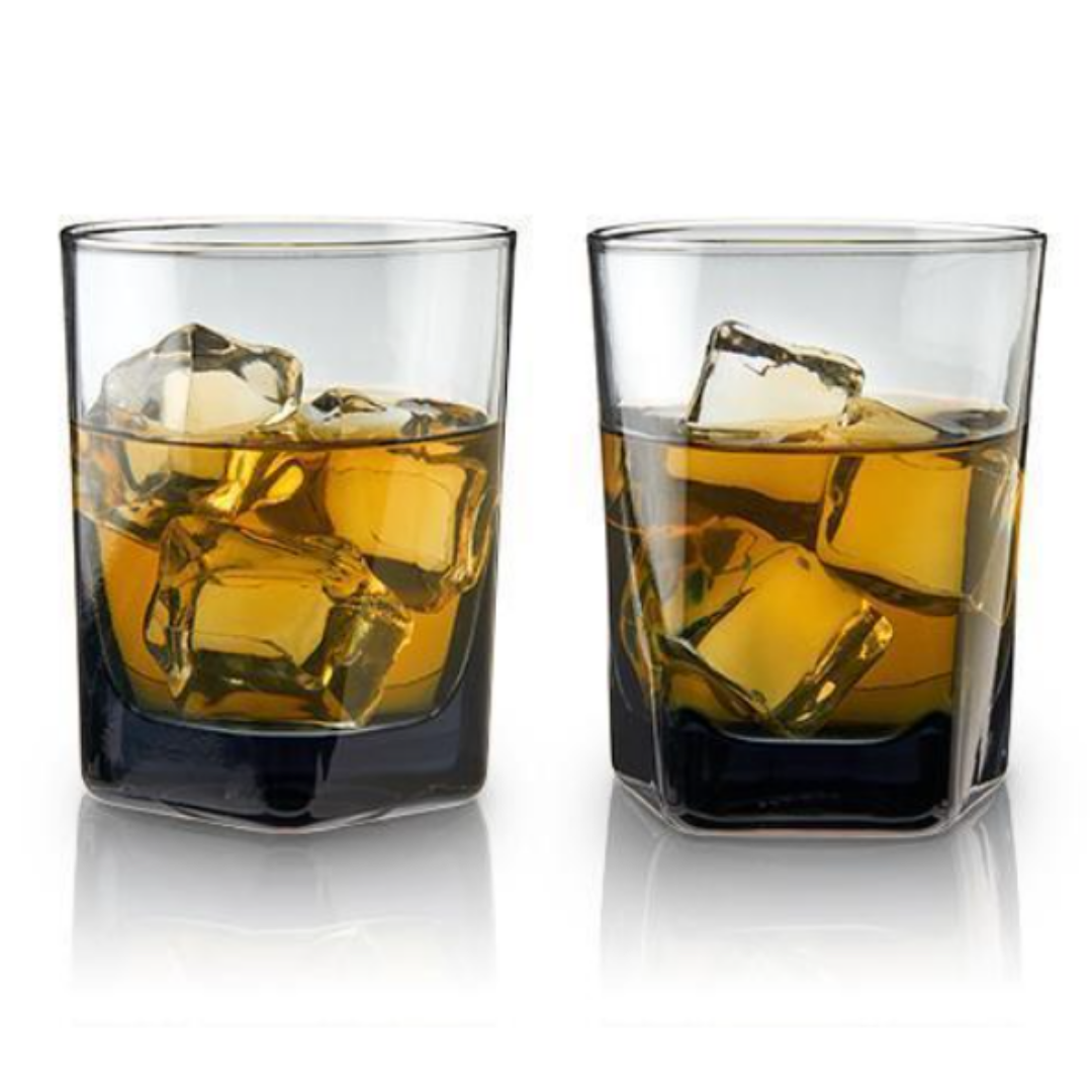 Smoke Double Old Fashioned Crystal Glasses