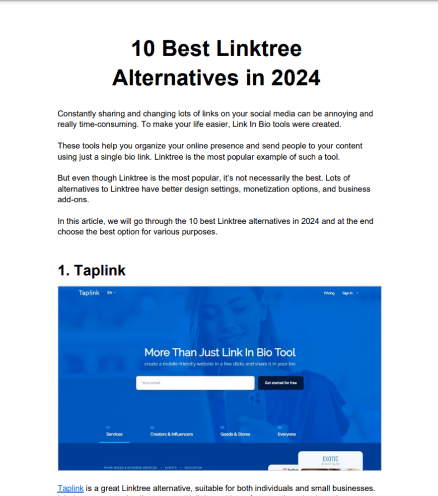 Linktree alternatives