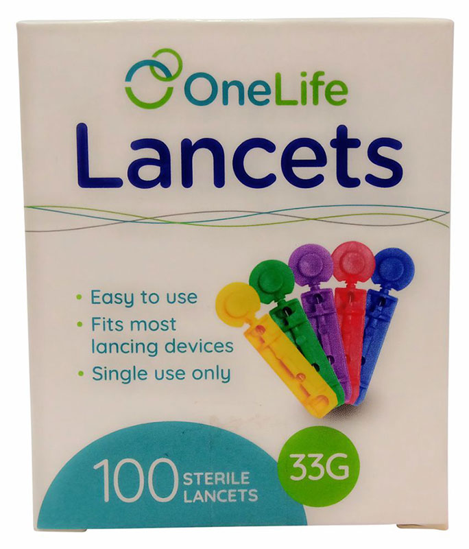 Buy Onelife Colourful 33G Round Lancets (Not for Accu-Chek) 200 (Pack of100×2)