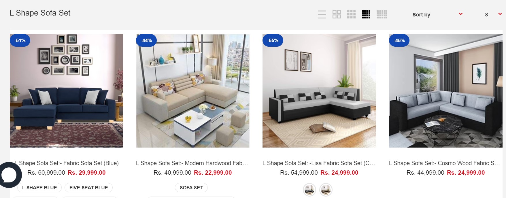 Buy L Shape Sofa Online @Best Prices in India! | GKW Retail
