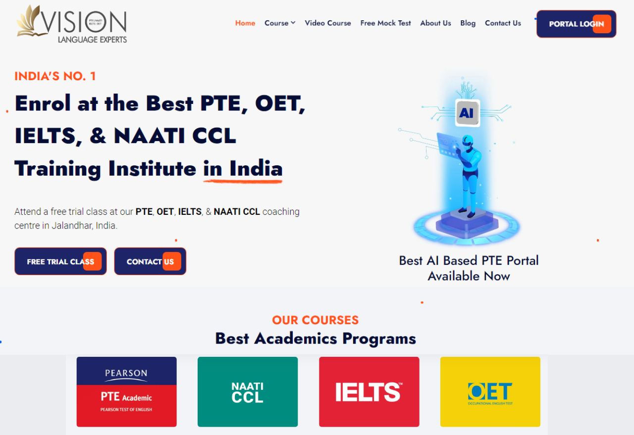 Which institute is best for PTE?