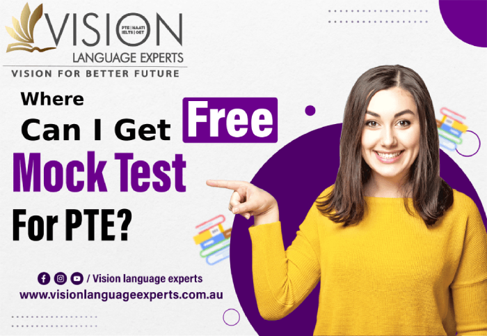 Where can I get free mock test for PTE?