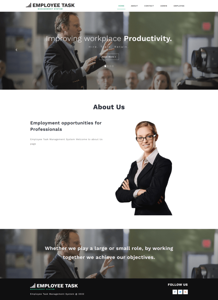 Employee Task Management System using PHP and MySQL