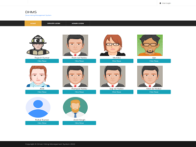 Driver Hiring Management System Using PHP and MySQL