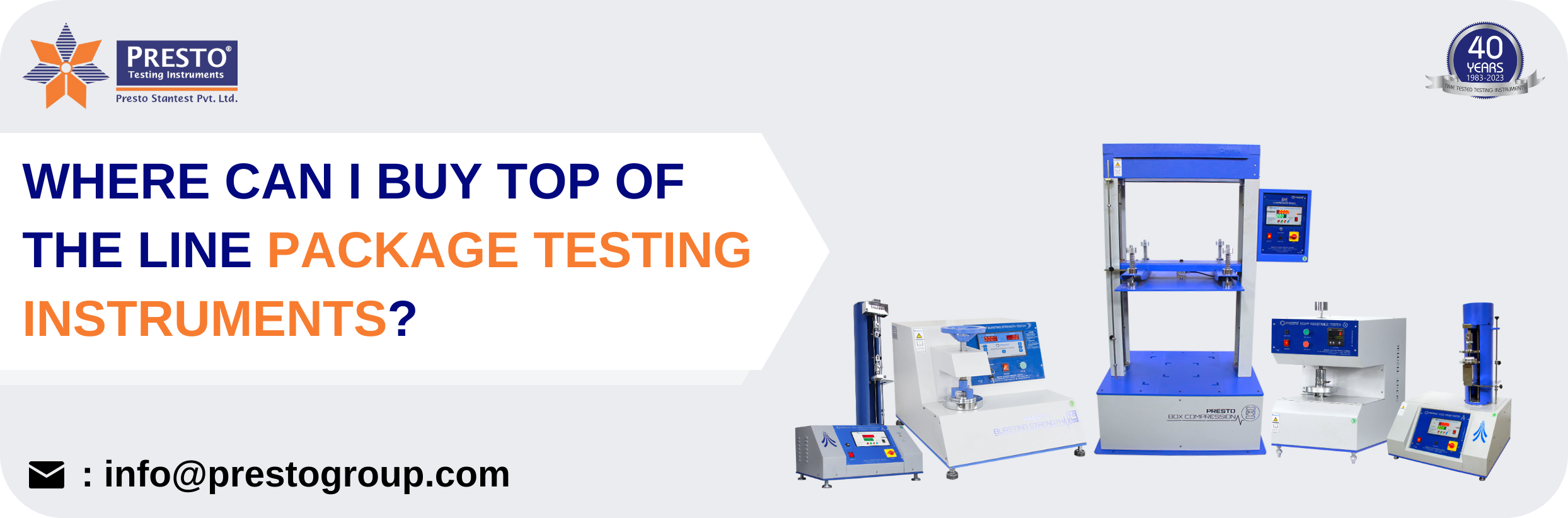 Where can I buy top of the line package testing instruments?