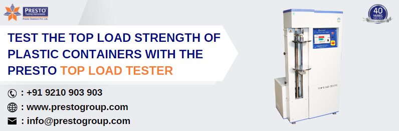 Test the top load strength of plastic containers with the Presto top load tester