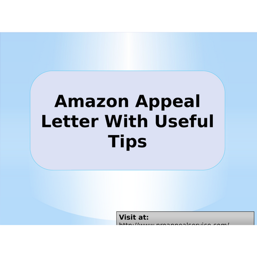 How to write Amazon Appeal Letter