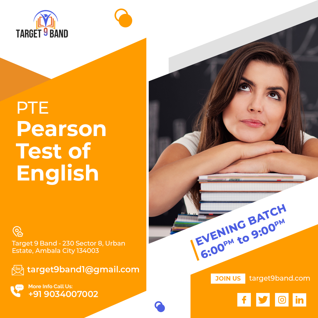 Best PTE Coaching institute in Ambala- The Target9band