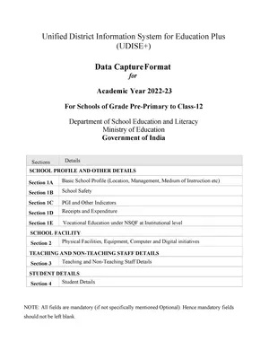 UDISE Plus 2022-23 PDF