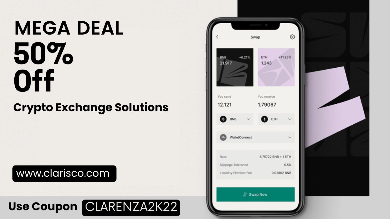 MEGA DEAL: Crypto Exchange Solutions at Flat 50% Offer (USE COUPON: CLARENZA2K22)