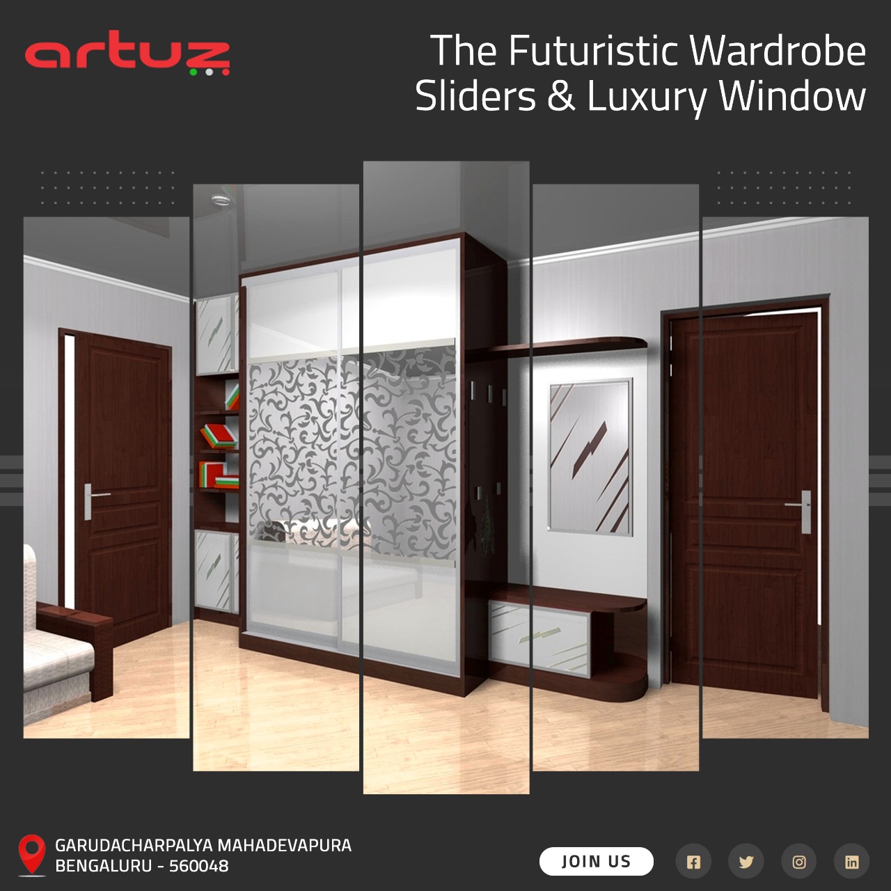 The Good quality sliding wardrobe hardware mechanism - Artuz sliding mechanism
