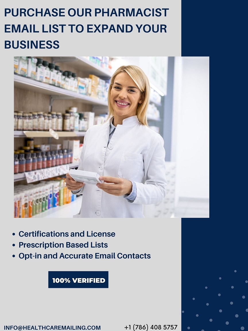 Purchase our pharmacist email addresses to expand your business