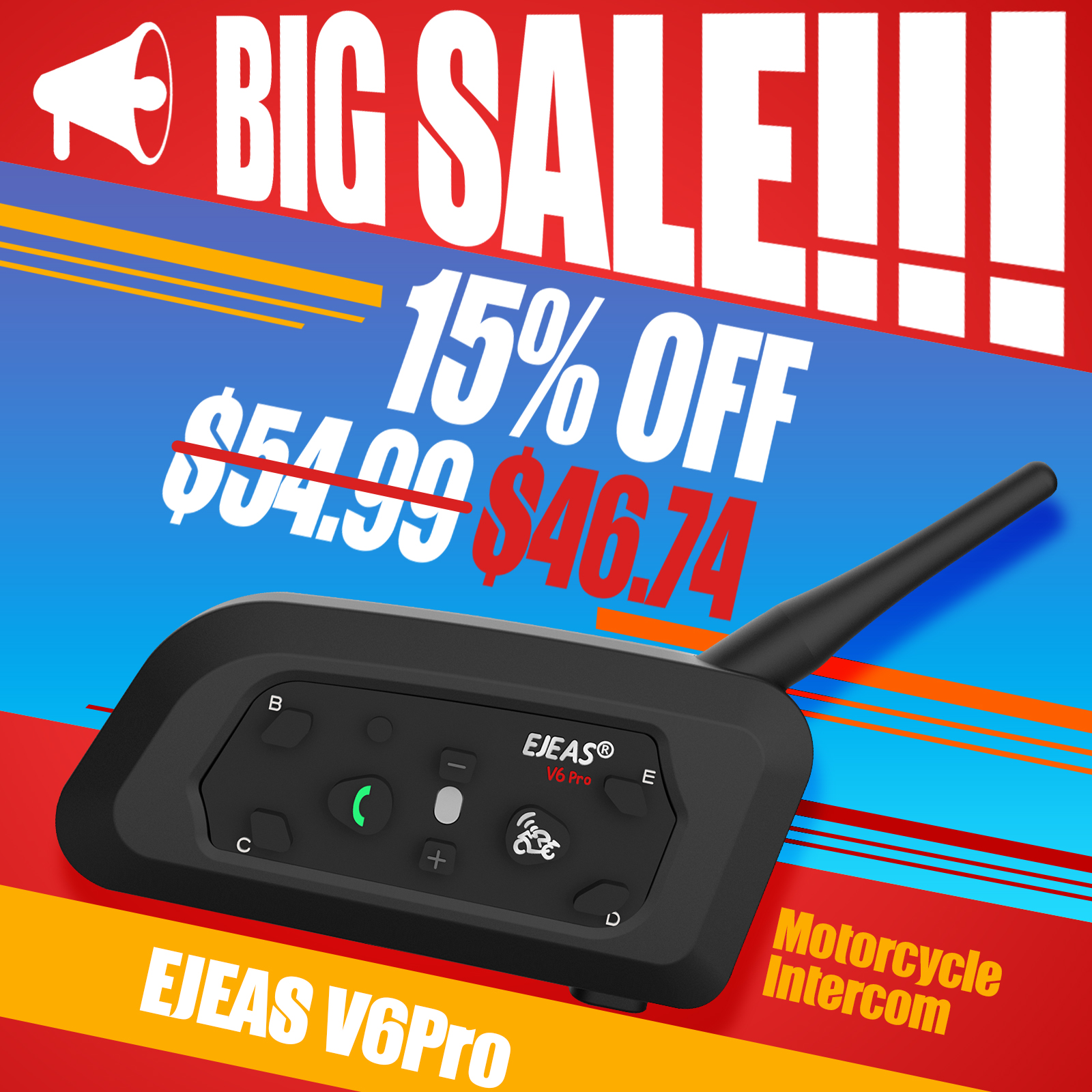 EJEAS V6 Pro: Motorcycle Intercoms Bluetooth headsets