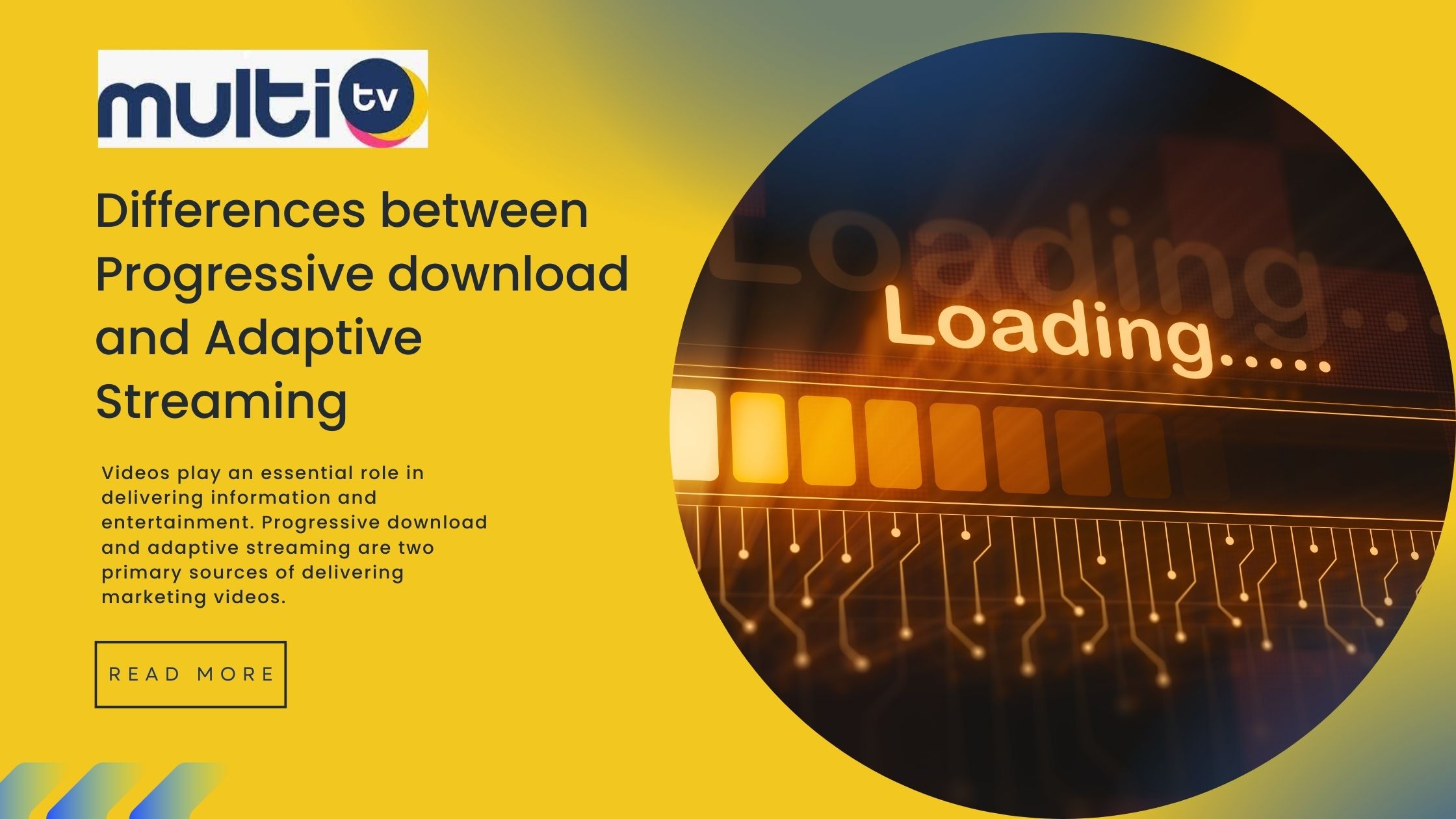 The Main Differences between Progressive download and Adaptive Streaming