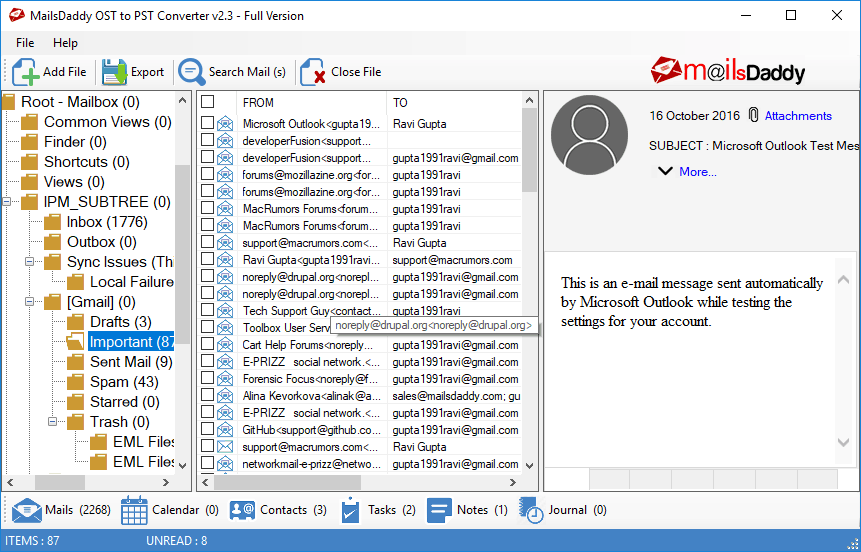MailsDaddy Best OST to PST Converter Software to Convert OST file to PST