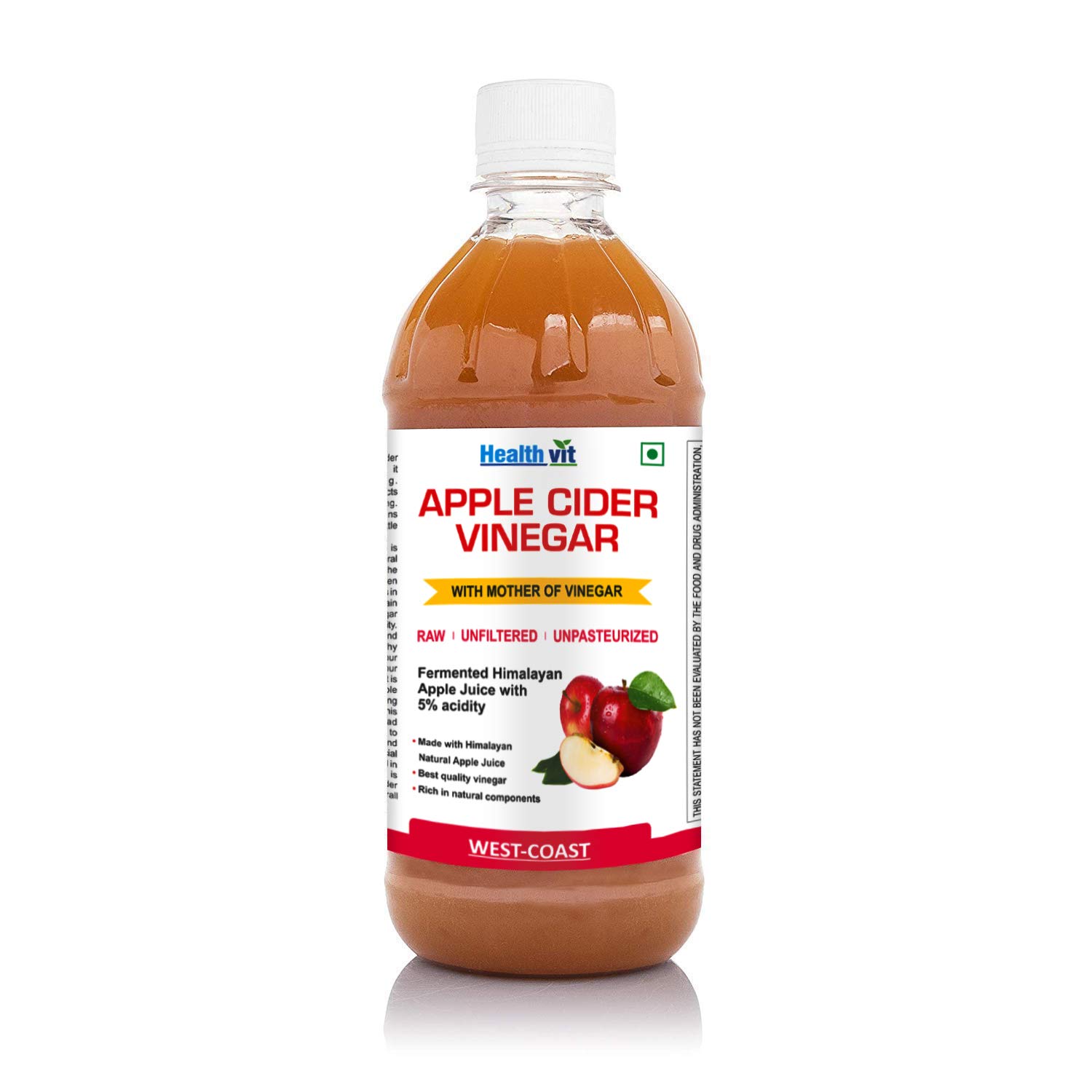HealthVit Apple Cider Vinegar with Mother Vinegar Unfiltered - 500 ml