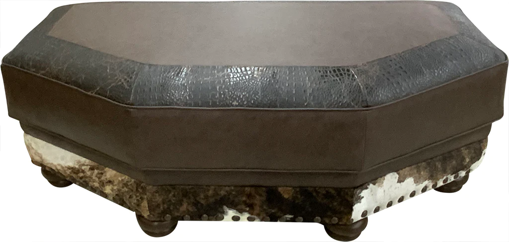 Be A Style Statement With Giant Western Leather Ottomans
