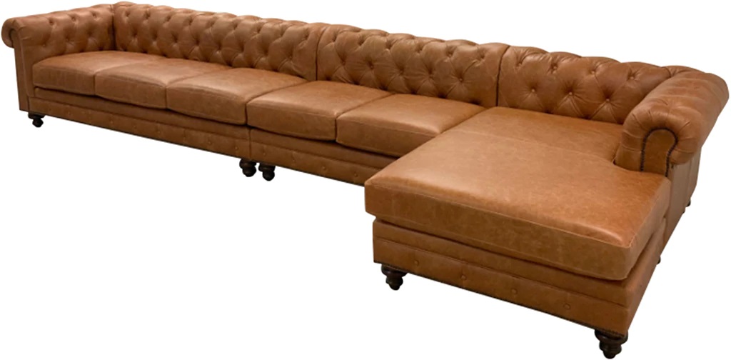 Get Chesterfield Leather Sectional Sofa From GBHF
