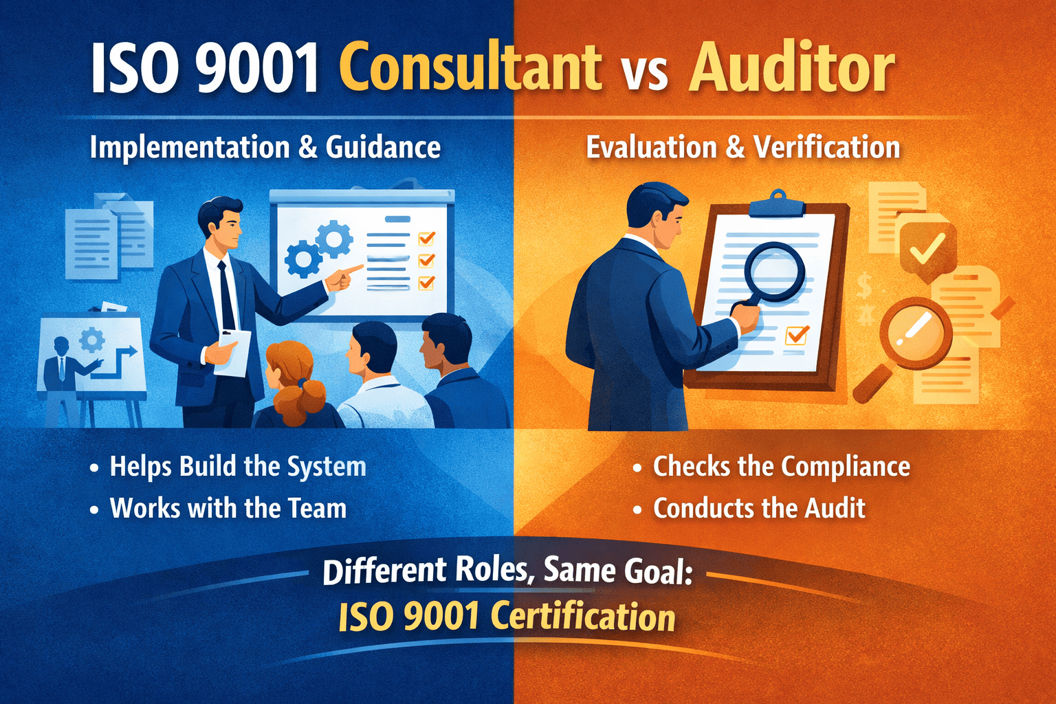 ISO 9001 Consultant vs Auditor: What are the Main Differences?