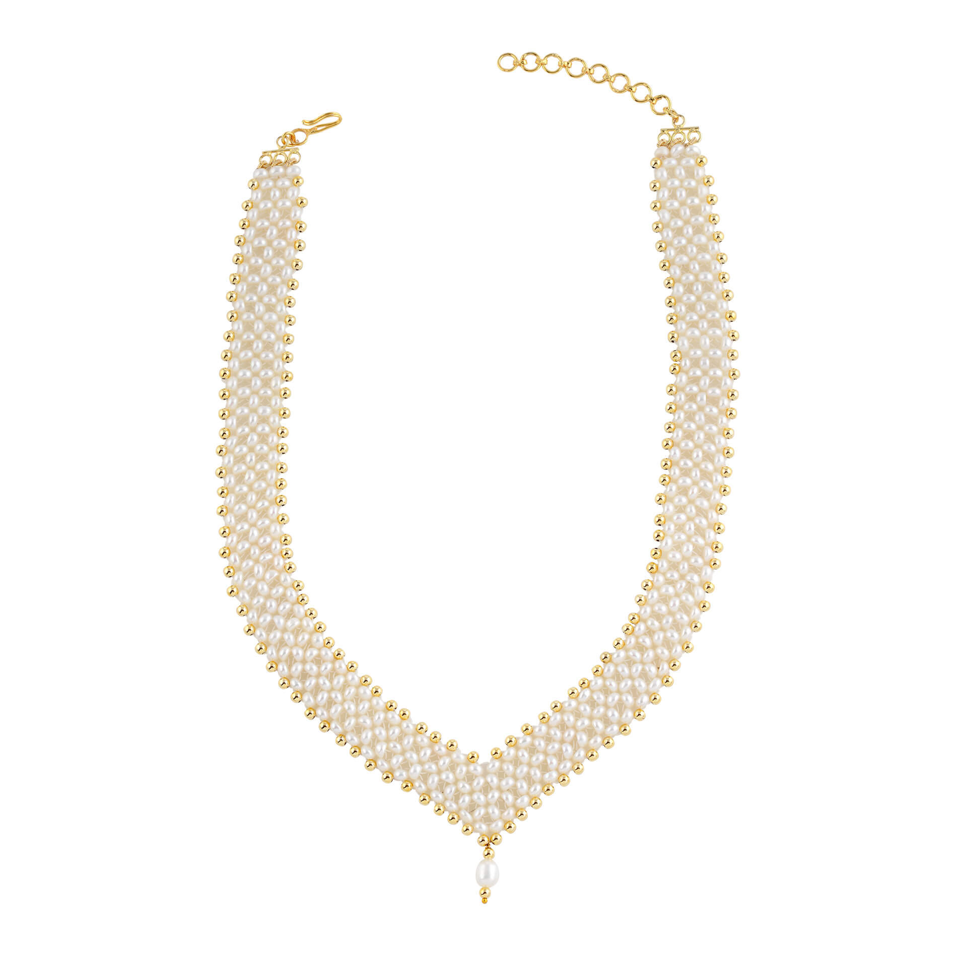 Light Weight Gold Pearl Necklace