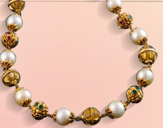 Buy Gold pearl necklace at Krishna pearls