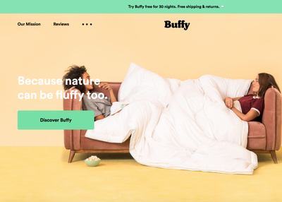 The Buffy E-Commerce Site Infuses Creative Elements Into Its Design, Finally Making Mattresses Cool