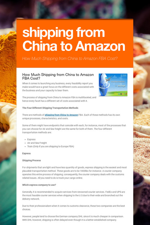 shipping from China to Amazon