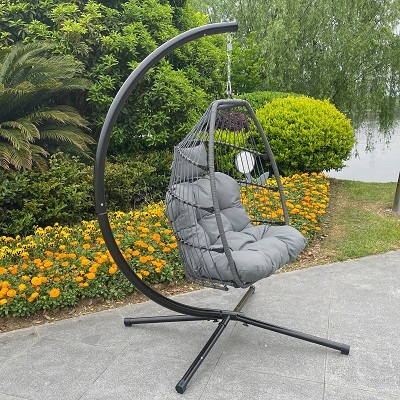 Outdoor Patio Wicker Folding Hanging Chair – Stunning Patio Furniture